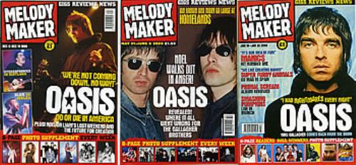 Oasis特集Melody Maker2冊　英音楽誌95〜96年発行 Oasis特集Melody Maker2冊 英音楽誌95〜96年発行